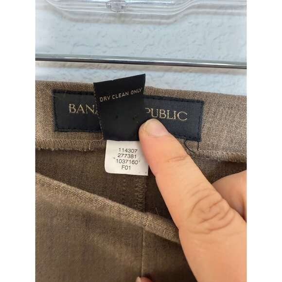 Vintage Banana Republic Wool Pants Woman's 6 Brown Stretch High Rise Straight - Picture 6 of 7
